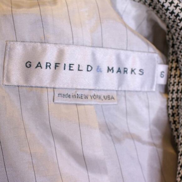 Garfield & Marks Houndstooth Print Jacket Blazer Zip Front Size 6 - Picture 5 of 6